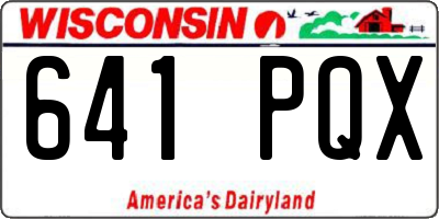 WI license plate 641PQX