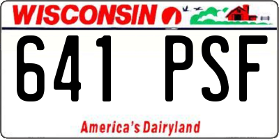 WI license plate 641PSF