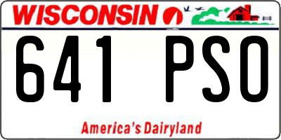 WI license plate 641PSO