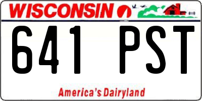 WI license plate 641PST