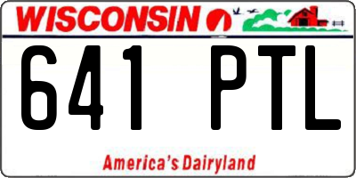 WI license plate 641PTL