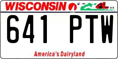 WI license plate 641PTW