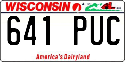 WI license plate 641PUC