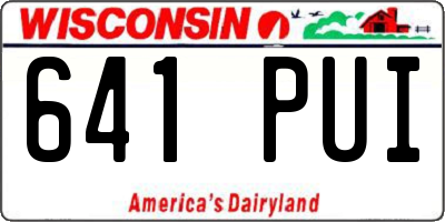 WI license plate 641PUI