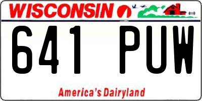 WI license plate 641PUW