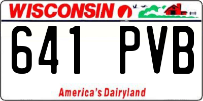 WI license plate 641PVB