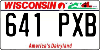 WI license plate 641PXB