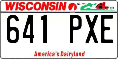 WI license plate 641PXE