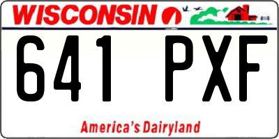 WI license plate 641PXF