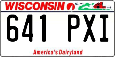 WI license plate 641PXI