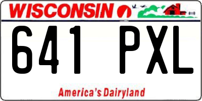 WI license plate 641PXL