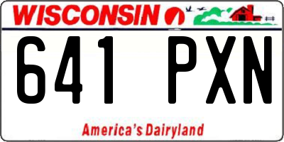 WI license plate 641PXN