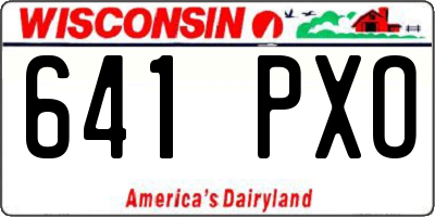WI license plate 641PXO