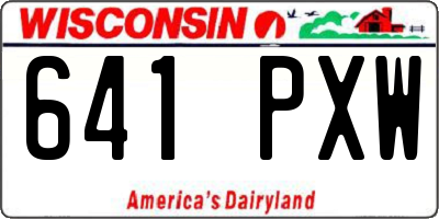 WI license plate 641PXW