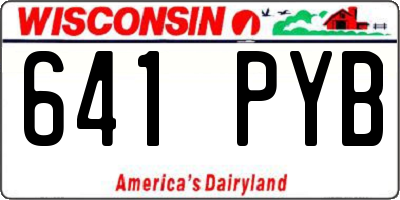 WI license plate 641PYB