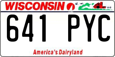 WI license plate 641PYC