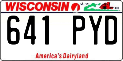 WI license plate 641PYD