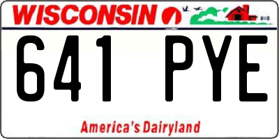 WI license plate 641PYE