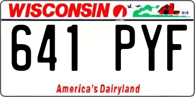 WI license plate 641PYF