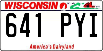 WI license plate 641PYI