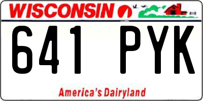 WI license plate 641PYK