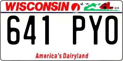 WI license plate 641PYO