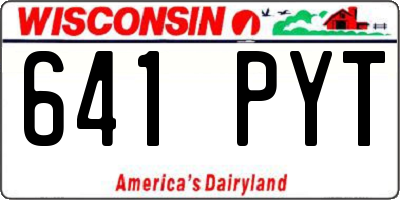 WI license plate 641PYT