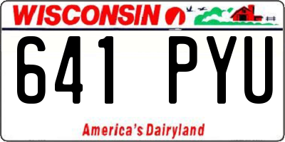 WI license plate 641PYU