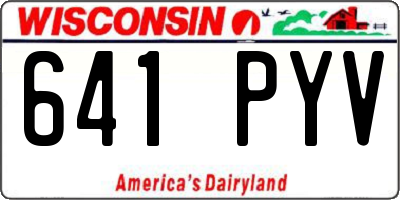 WI license plate 641PYV