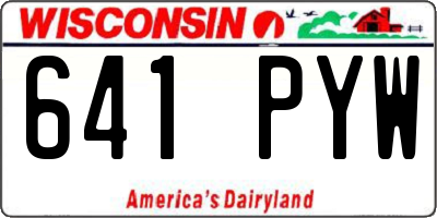 WI license plate 641PYW