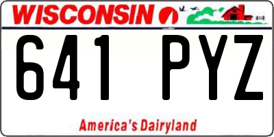 WI license plate 641PYZ