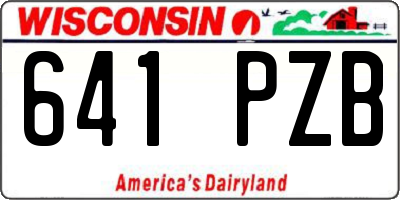 WI license plate 641PZB