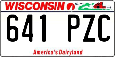 WI license plate 641PZC