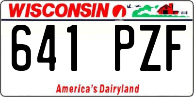 WI license plate 641PZF