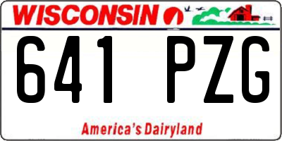 WI license plate 641PZG