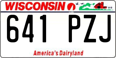 WI license plate 641PZJ