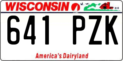 WI license plate 641PZK