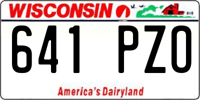 WI license plate 641PZO