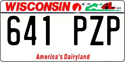 WI license plate 641PZP