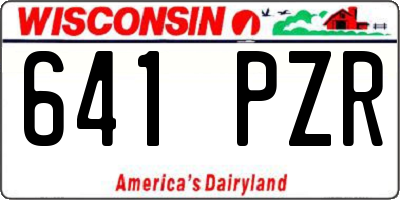 WI license plate 641PZR