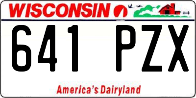 WI license plate 641PZX