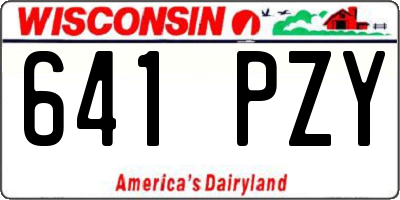 WI license plate 641PZY