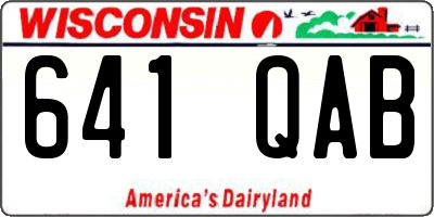 WI license plate 641QAB