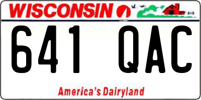 WI license plate 641QAC