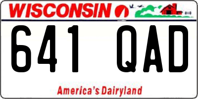 WI license plate 641QAD