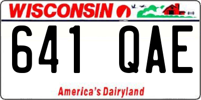 WI license plate 641QAE