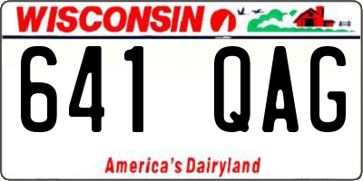WI license plate 641QAG