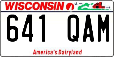 WI license plate 641QAM