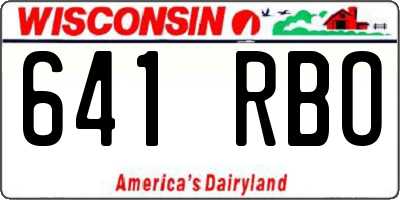WI license plate 641RBO