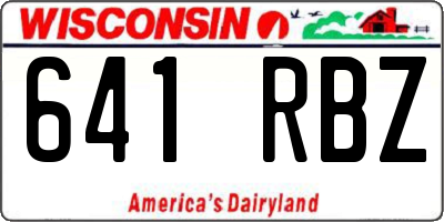 WI license plate 641RBZ